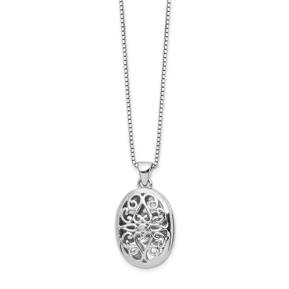 925 Silver Pear Drop Diamond Accent Pendant Necklace 18 0.025cttw, IJ/I2-I3 